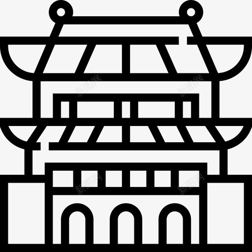 宝塔韩国符号2直线图标svg_新图网 https://ixintu.com 宝塔 直线 韩国符号2