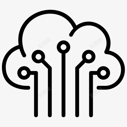 云系统云计算云托管图标svg_新图网 https://ixintu.com 云托管 云托管线图标 云服务 云系统 云网络 云计算