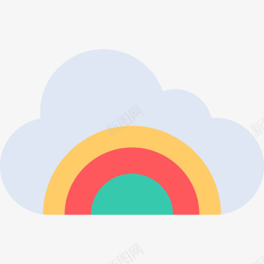 彩虹天气64平坦图标图标