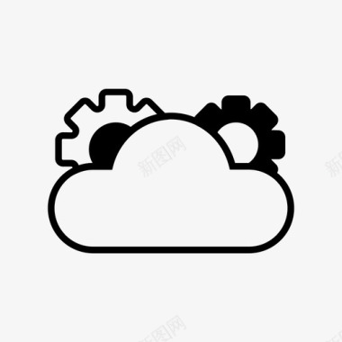 云设置云计算云存储图标图标