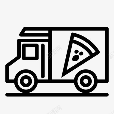 披萨车送货意大利图标图标