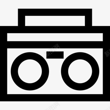 收音机80年代7线性图标图标