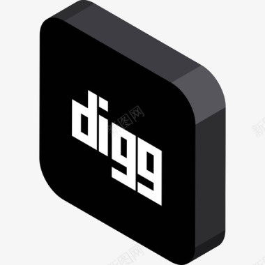 Digg徽标3平面图标图标