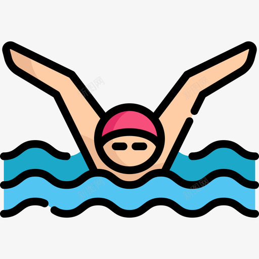 游泳水上锦标赛线颜色图标svg_新图网 https://ixintu.com 水上锦标赛 游泳 线颜色