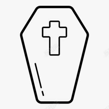 棺材十字架死亡图标图标