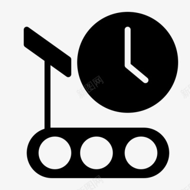 跑步机时钟运行时间图标图标