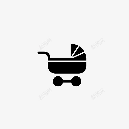 婴儿车马车儿童图标svg_新图网 https://ixintu.com 儿童 婴儿车 马车