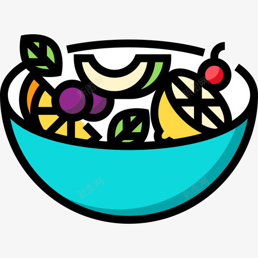 水果夏季食品饮料4种线性颜色图标svg_新图网 https://ixintu.com 夏季食品饮料4种 水果 线性颜色