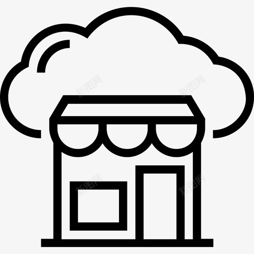 云计算云数据技术线性图标svg_新图网 https://ixintu.com 云数据技术 云计算 线性