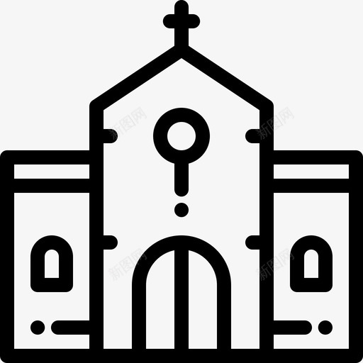 教堂城市元素14线性图标svg_新图网 https://ixintu.com 城市元素14 教堂 线性