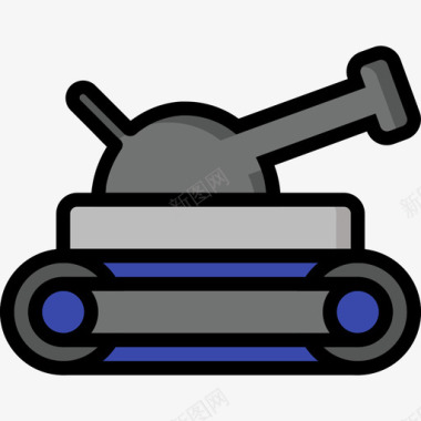 坦克武器3线性颜色图标图标
