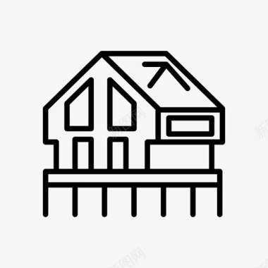 半独立式住宅建筑物住宅图标图标
