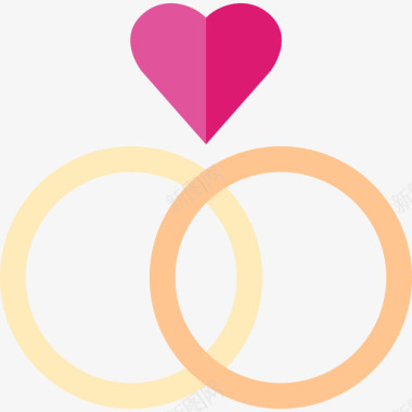 结婚戒指爱情和浪漫8扁平图标图标