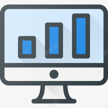 监视器商业71线性颜色图标图标