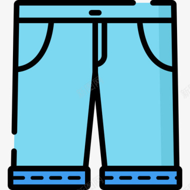 短裤skate7线性颜色图标图标