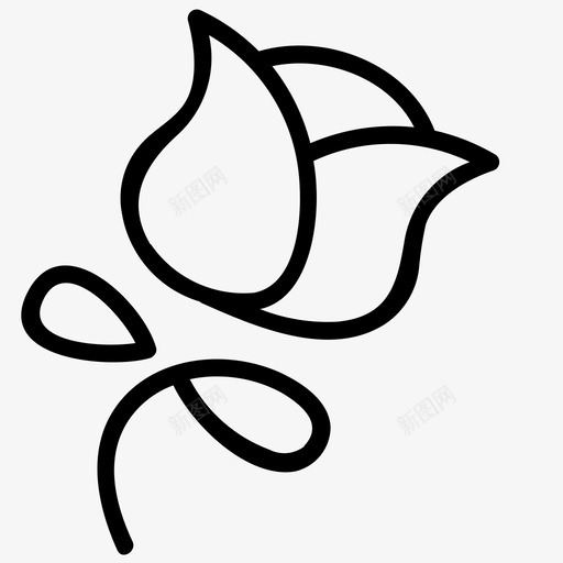 花手绘线条图标svg_新图网 https://ixintu.com 手绘 涂鸦自然 玫瑰 线条 花
