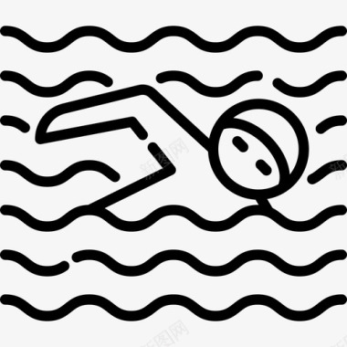 游泳池水上锦标赛2直线型图标图标