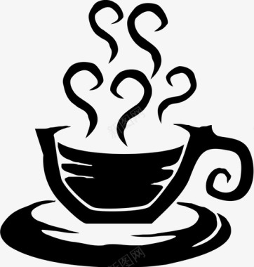 咖啡杯咖啡馆咖啡休息时间图标图标