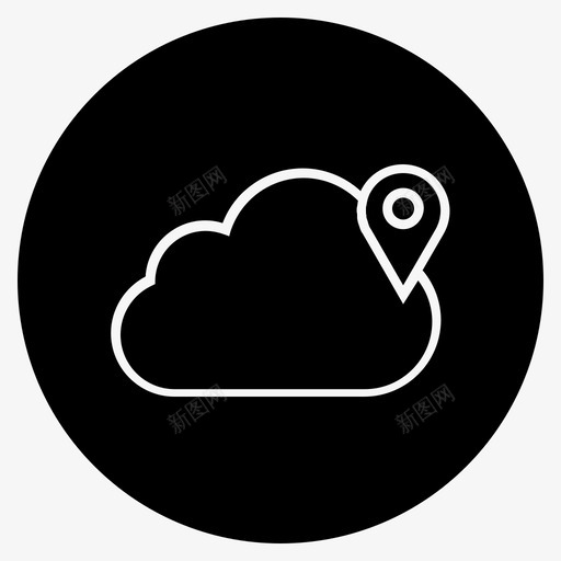 云gps云中心导航针图标svg_新图网 https://ixintu.com 云gps 云中心 位置和导航减去前端 导航针 服务器位置