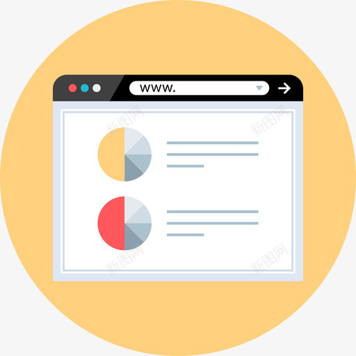浏览器web分析平面图标svg_新图网 https://ixintu.com web分析 平面 浏览器