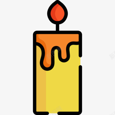 蜡烛万圣节43线颜色图标图标
