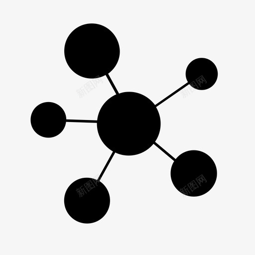 数据集群节点图标svg_新图网 https://ixintu.com 技术 数据 社交 节点 集群