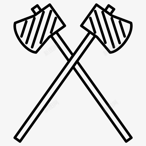 斧头工具武器图标svg_新图网 https://ixintu.com 万圣节图标集向量 工具 斧头 武器