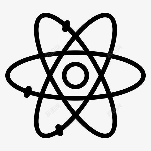 原子物理科学图标svg_新图网 https://ixintu.com 原子 回到学校 物理 科学