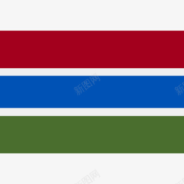 冈比亚长方形国家简单旗图标图标