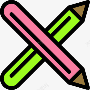 铅笔教育42线颜色图标图标