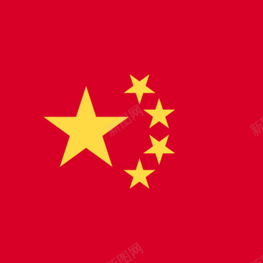 中国方形的国家简单的旗帜图标图标
