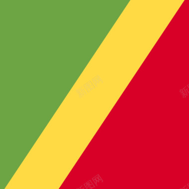 刚果共和国方形的国家简单的旗帜图标图标