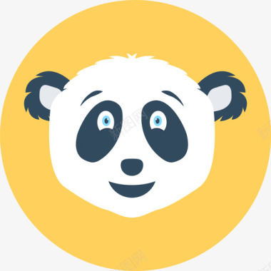熊猫动物33圆形图标图标