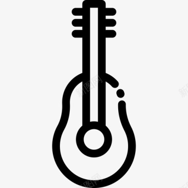 吉他嬉皮士12线性图标图标