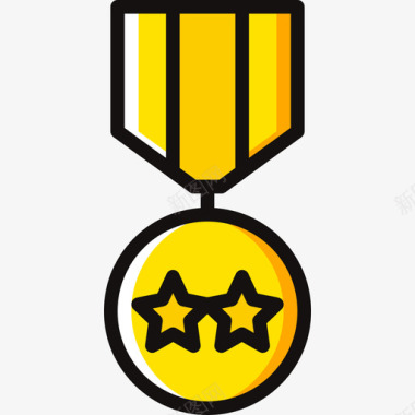 奖章奖项8黄色图标图标