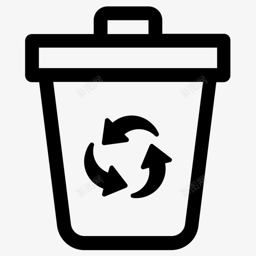 可回收垃圾回收图标svg_新图网 https://ixintu.com 可回收 回收 回收站 垃圾 垃圾桶垃圾删除