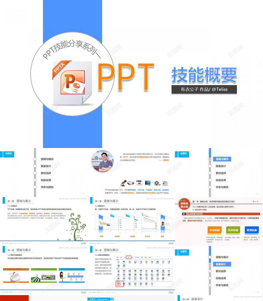 PPT技能基本知识概要PPT模板_新图网 https://ixintu.com 基本知识 技能 概要