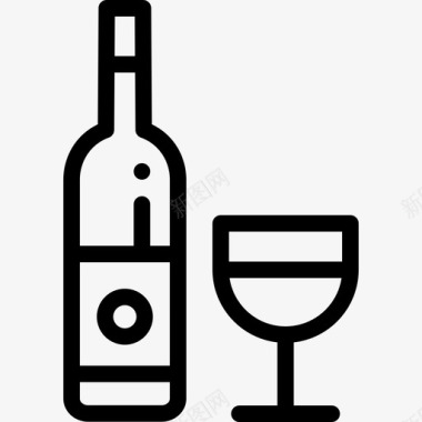 葡萄酒21岁生日直系图标图标