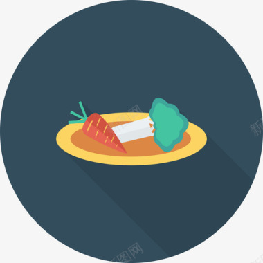 沙拉食品和饮料22圆形图标图标