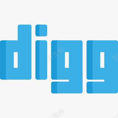 Digg社交媒体26扁平图标图标