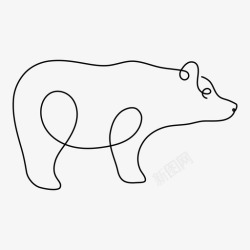 单行线熊动物单行线图标高清图片