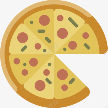 披萨食品甜点扁平图标图标