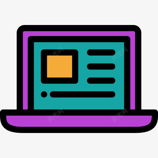 笔记本电脑创意工具13线性颜色图标svg_新图网 https://ixintu.com 创意工具13 笔记本电脑 线性颜色
