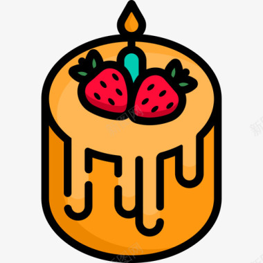 生日蛋糕食品和饮料10线性颜色图标图标