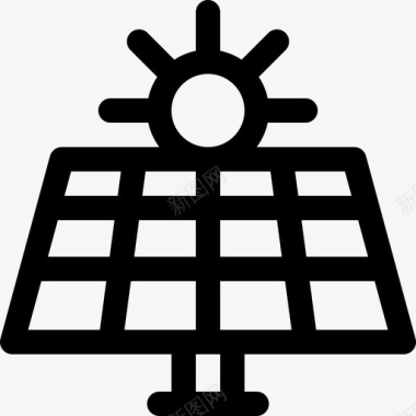 太阳能电池板可再生能源4线性图标图标