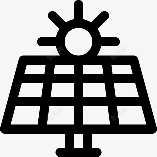 太阳能电池板可再生能源4线性图标svg_新图网 https://ixintu.com 可再生能源4 太阳能电池板 线性