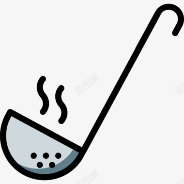 勺厨具线颜色图标图标