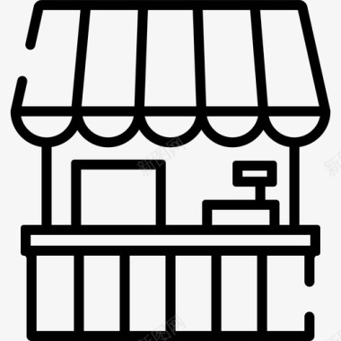 美食摊位市区7号直线型图标图标