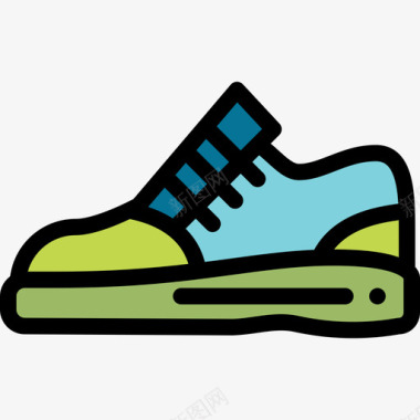 运动鞋健康生活方式10线性颜色图标图标