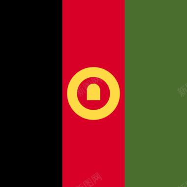 阿富汗方形的国家简单的旗帜图标图标